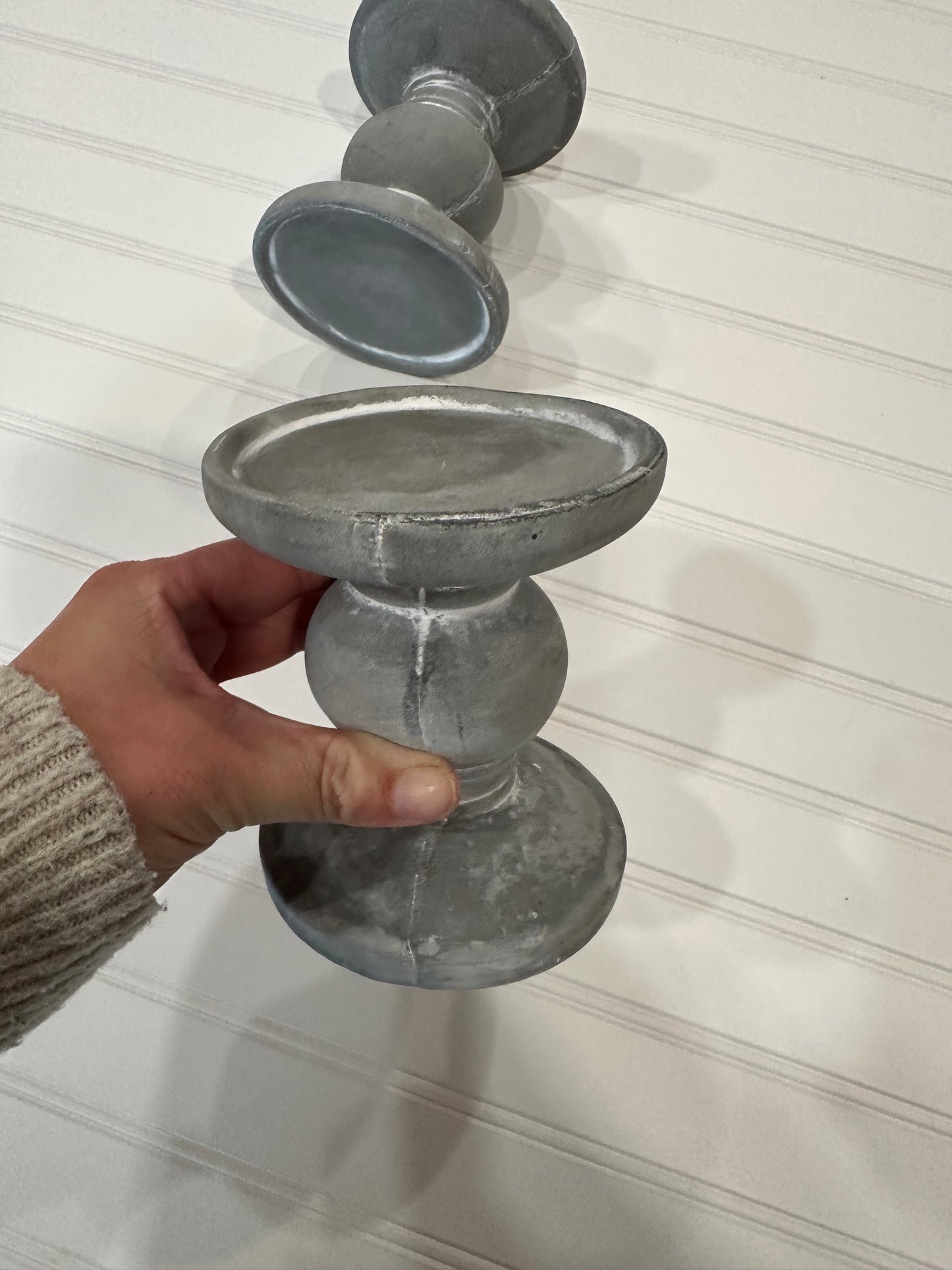 Pair of plaster candle risers