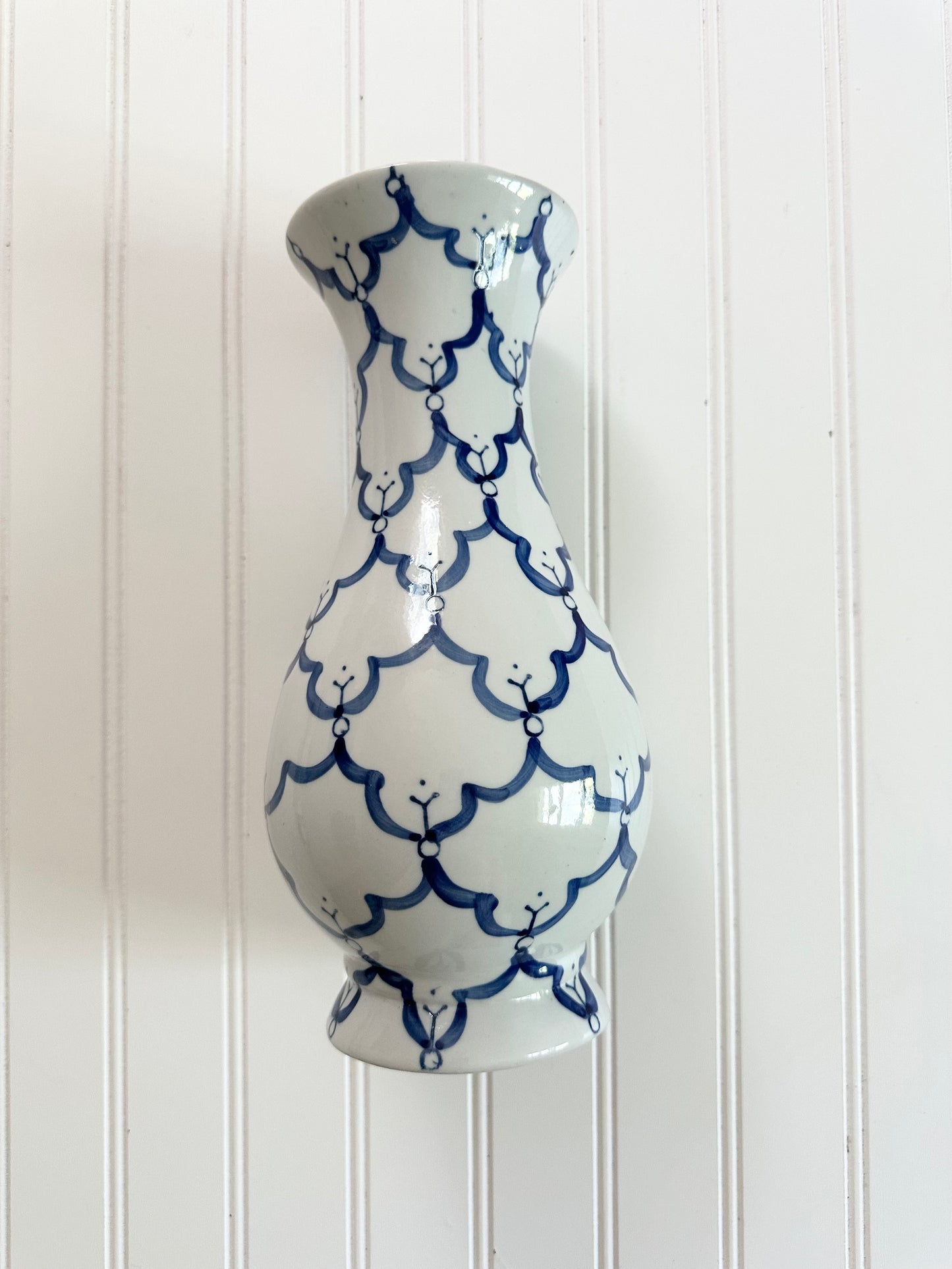 Ceramic blue and white vase