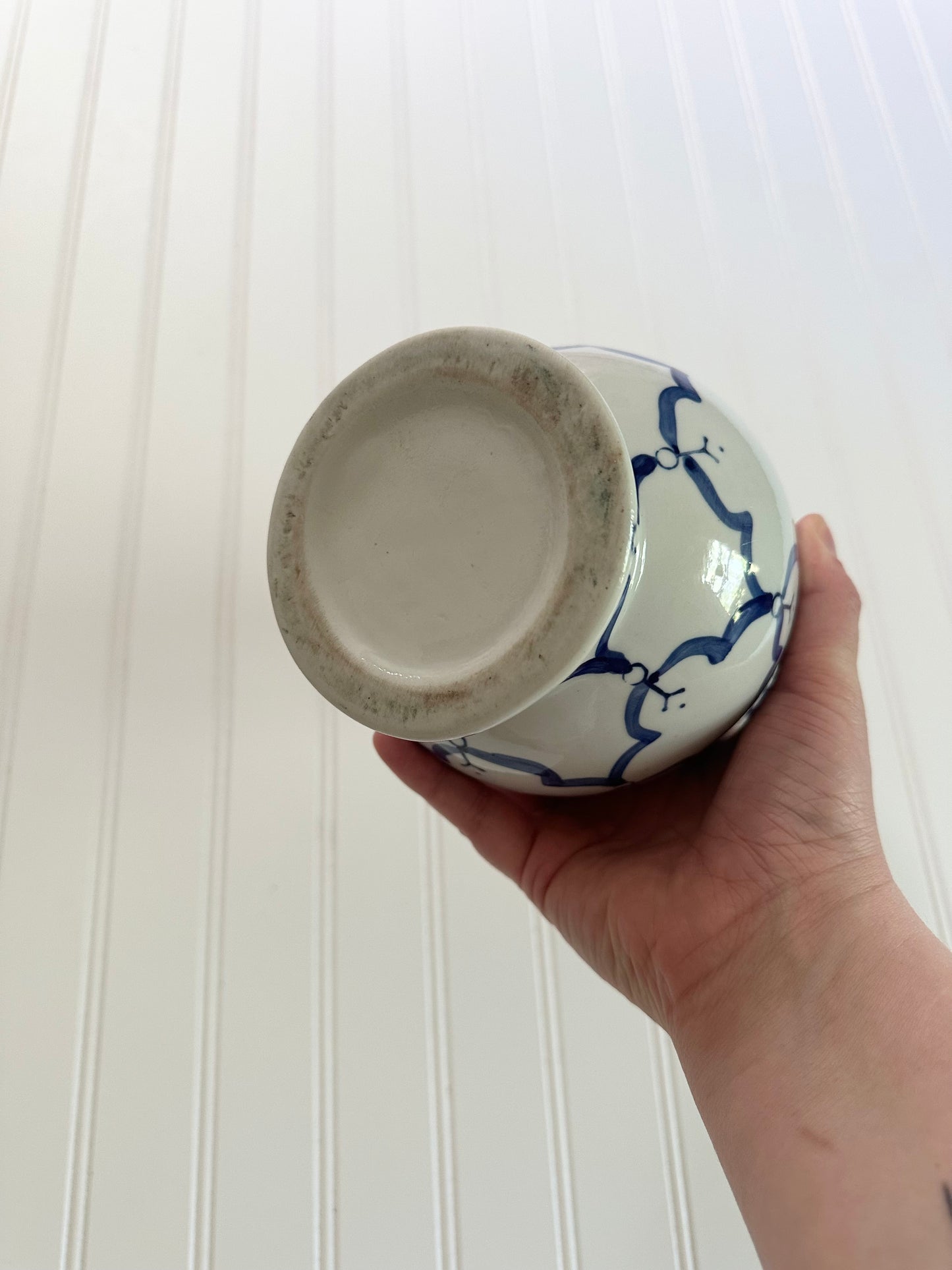 Ceramic blue and white vase