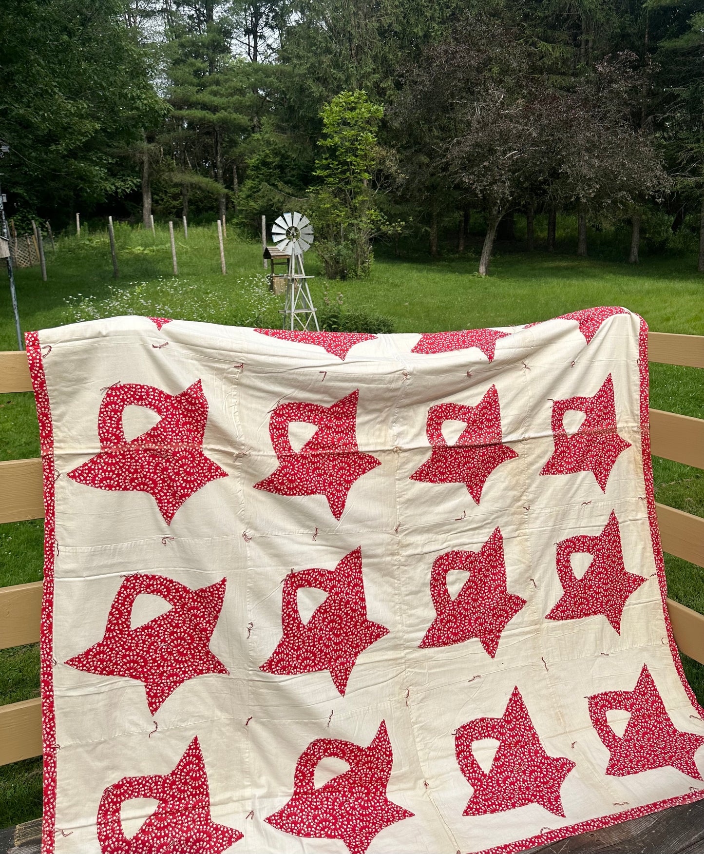 Vintage hand tied quilt