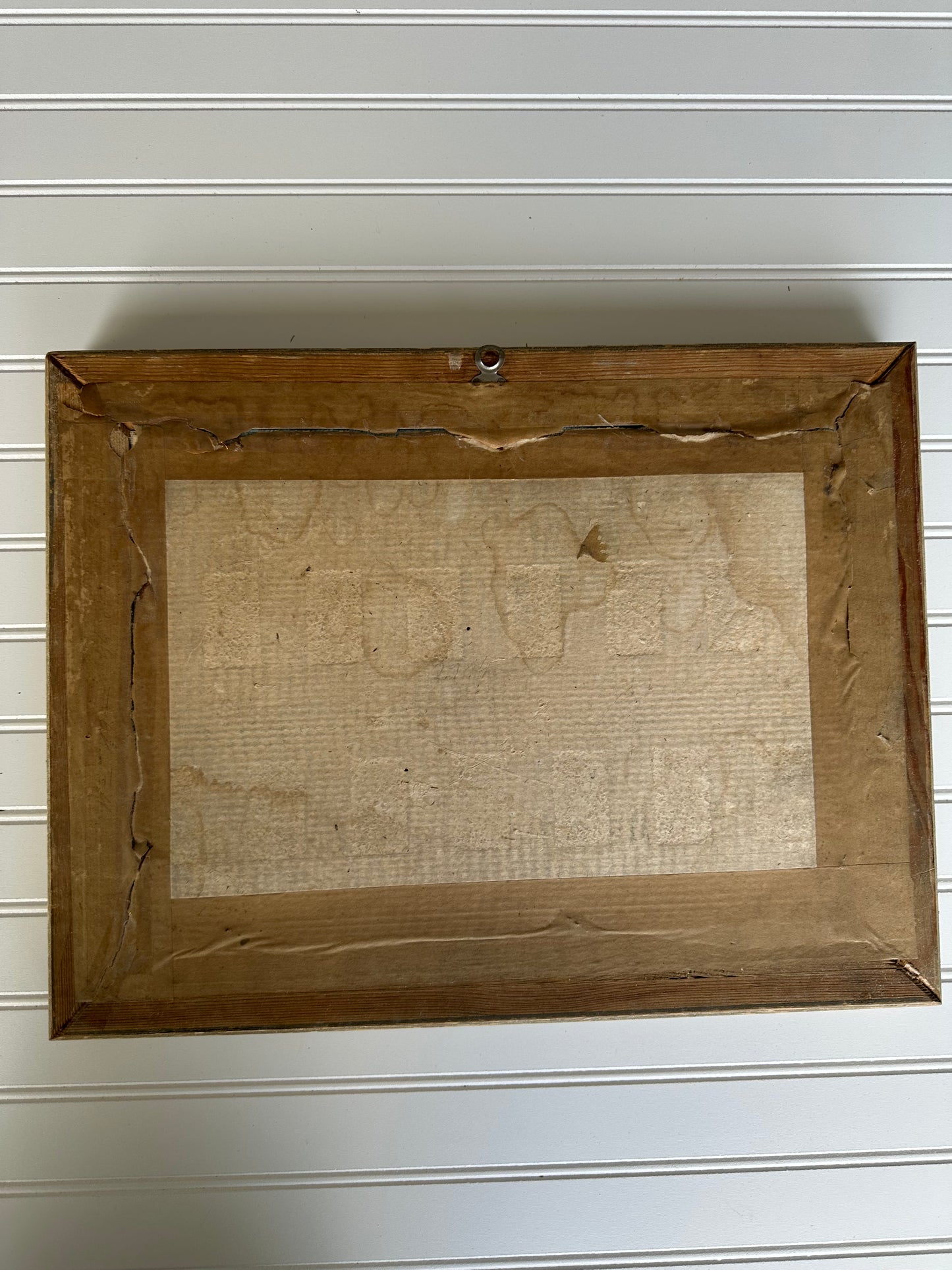 Vintage framed winter chalet and mountain scene needlepoint