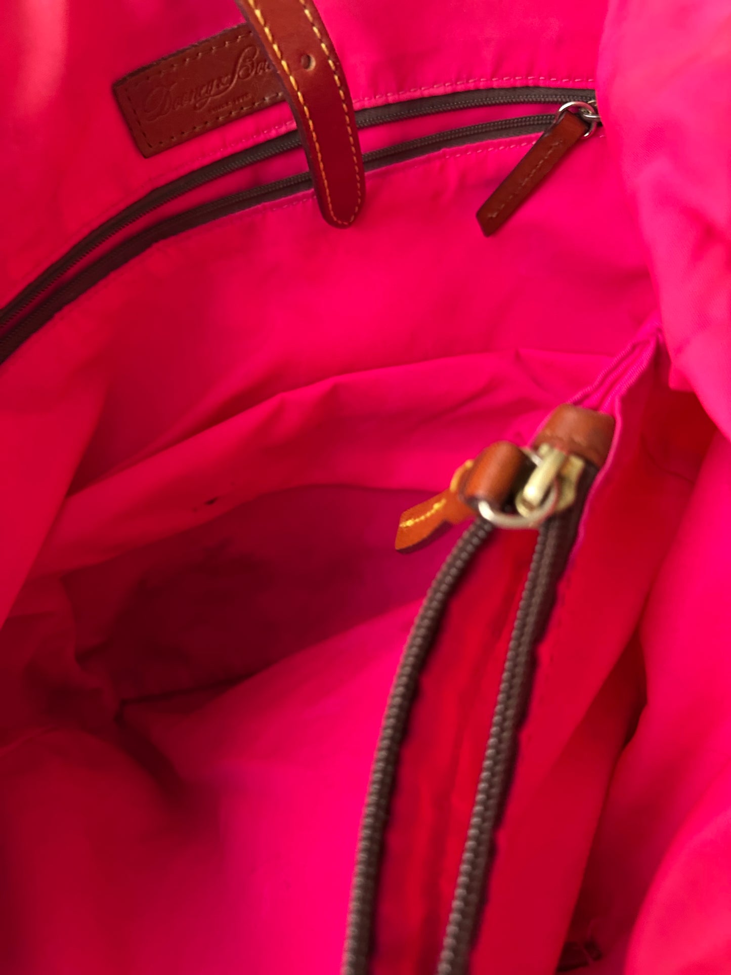 Vintage Dooney&Bourke nylon and leather tote bag
