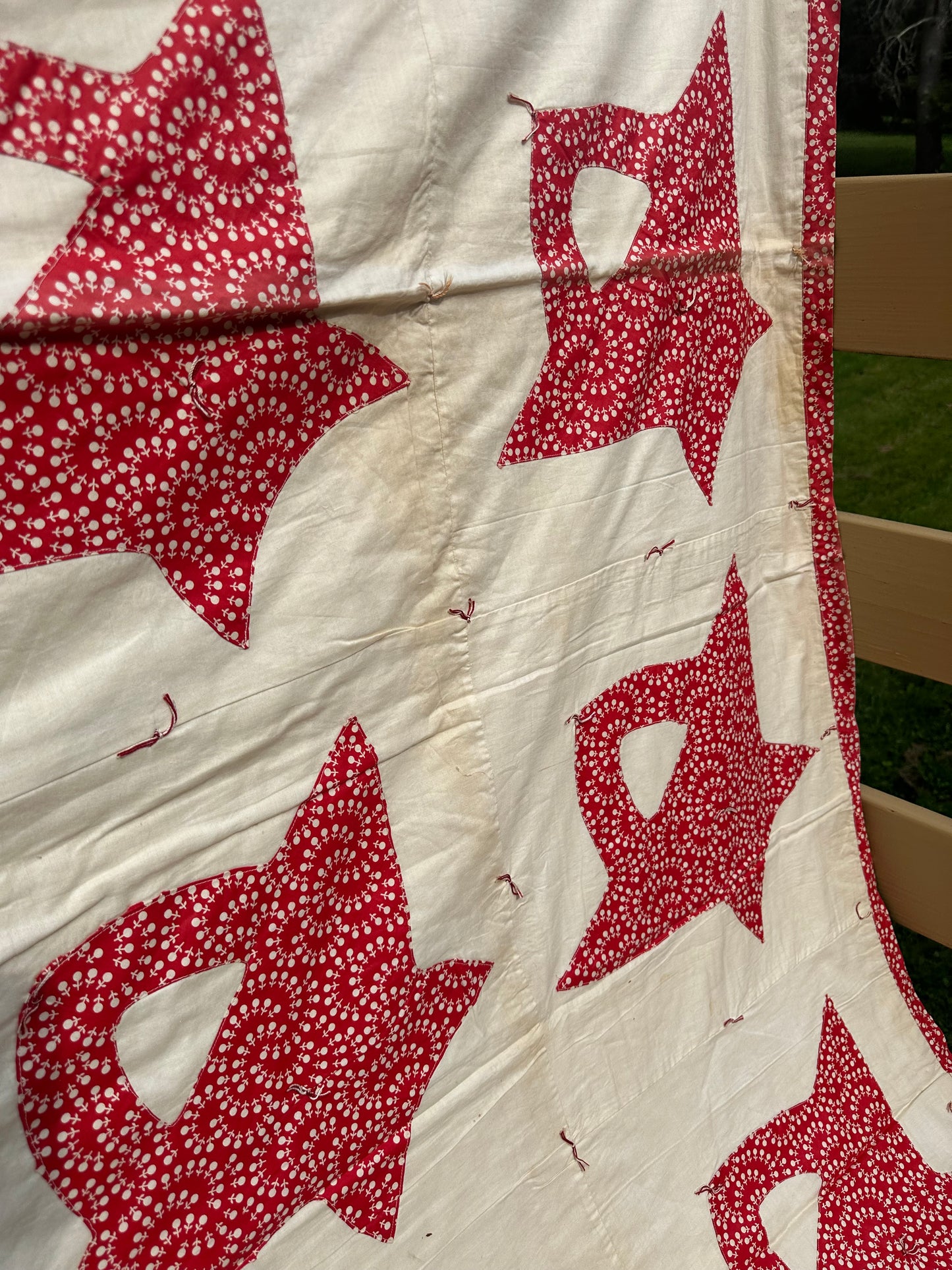 Vintage hand tied quilt