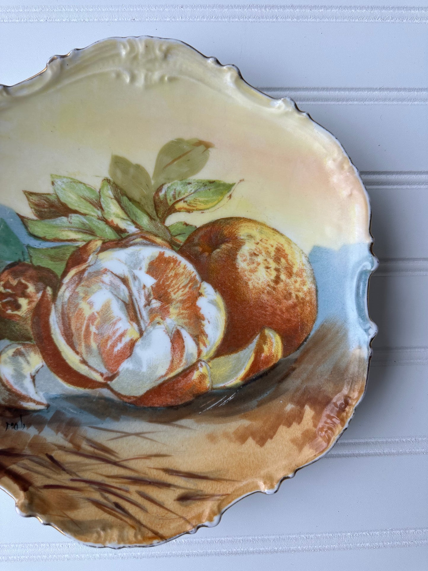 French decorative orange plate