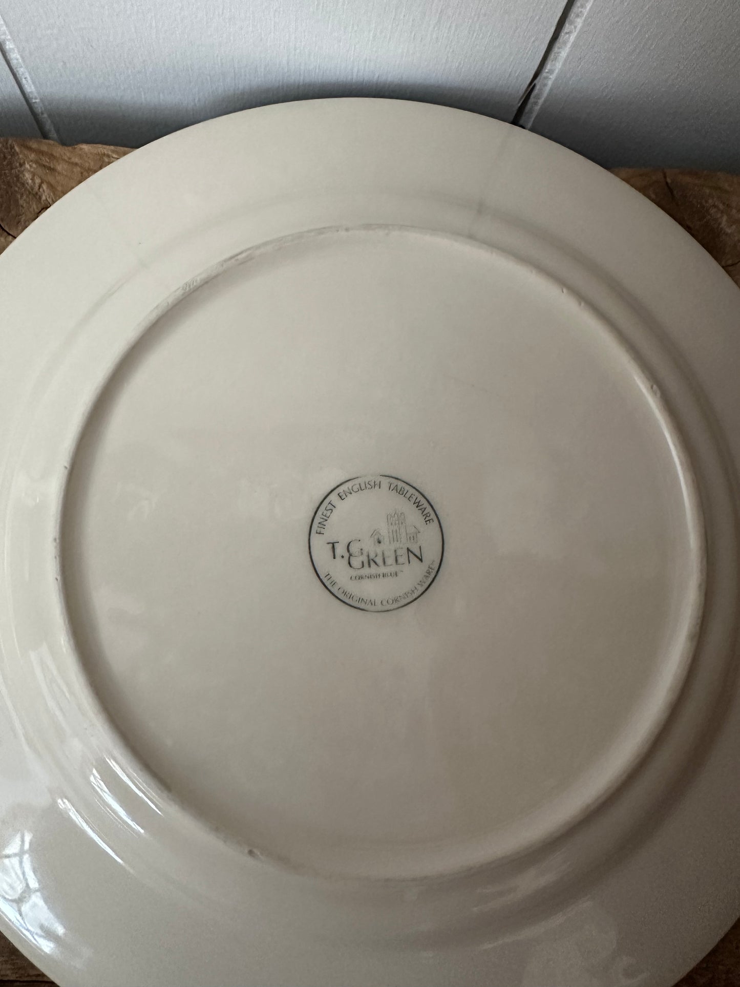 3 English Cornishware plates