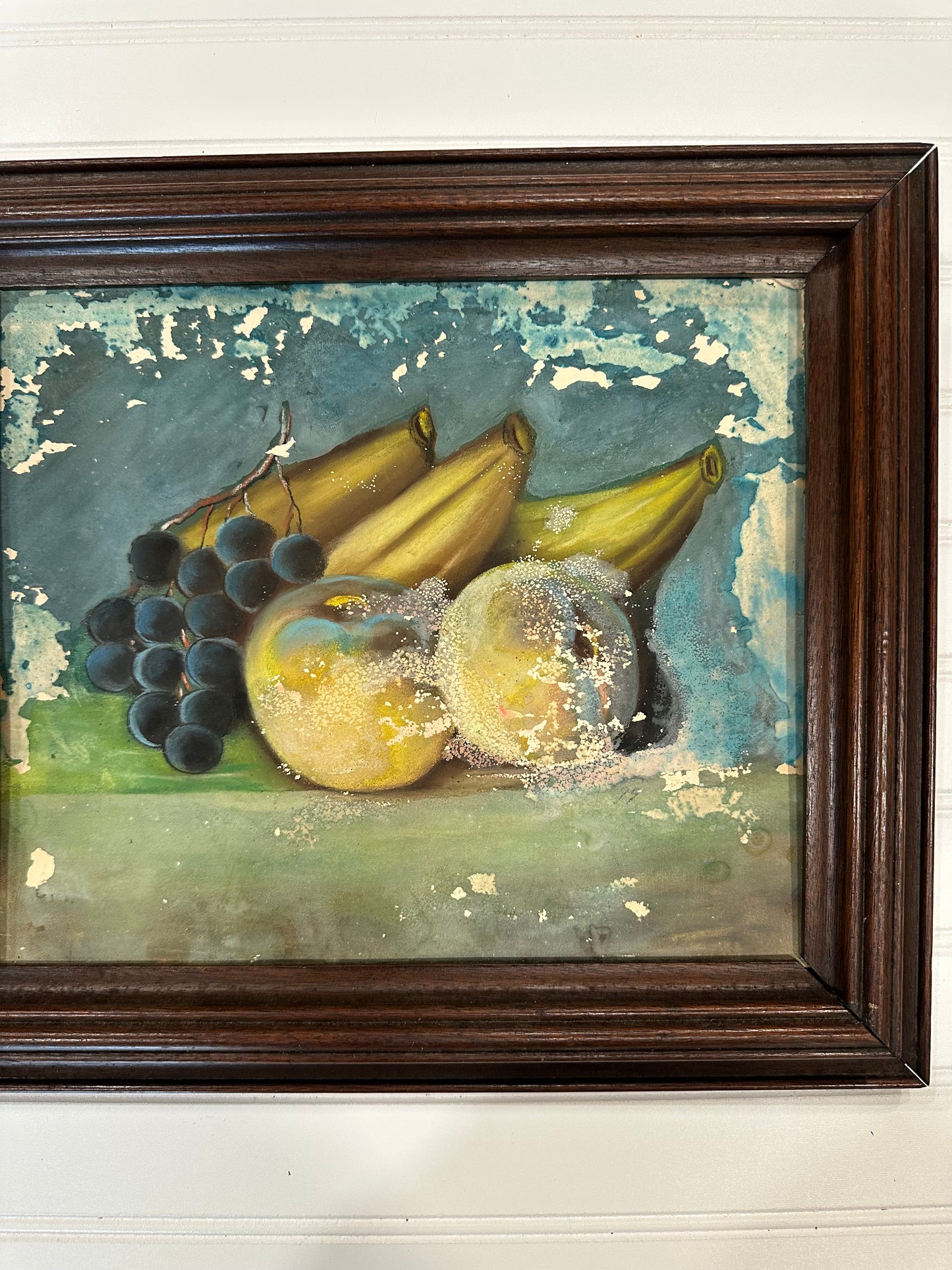 Vintage still life framed pastel