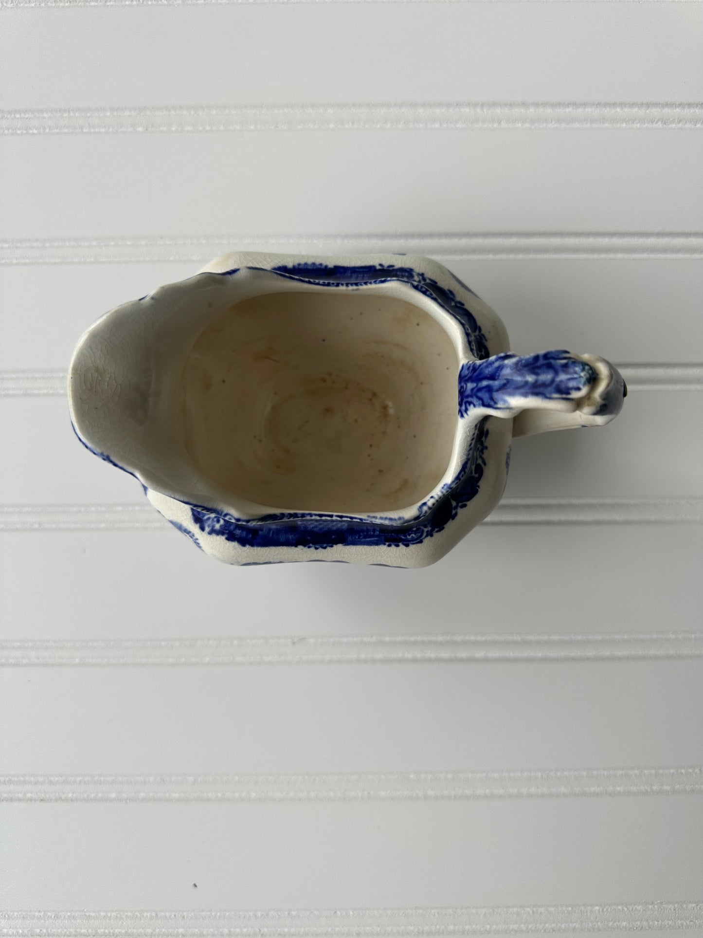 Blue Willow Buffalo Pottery antique creamer