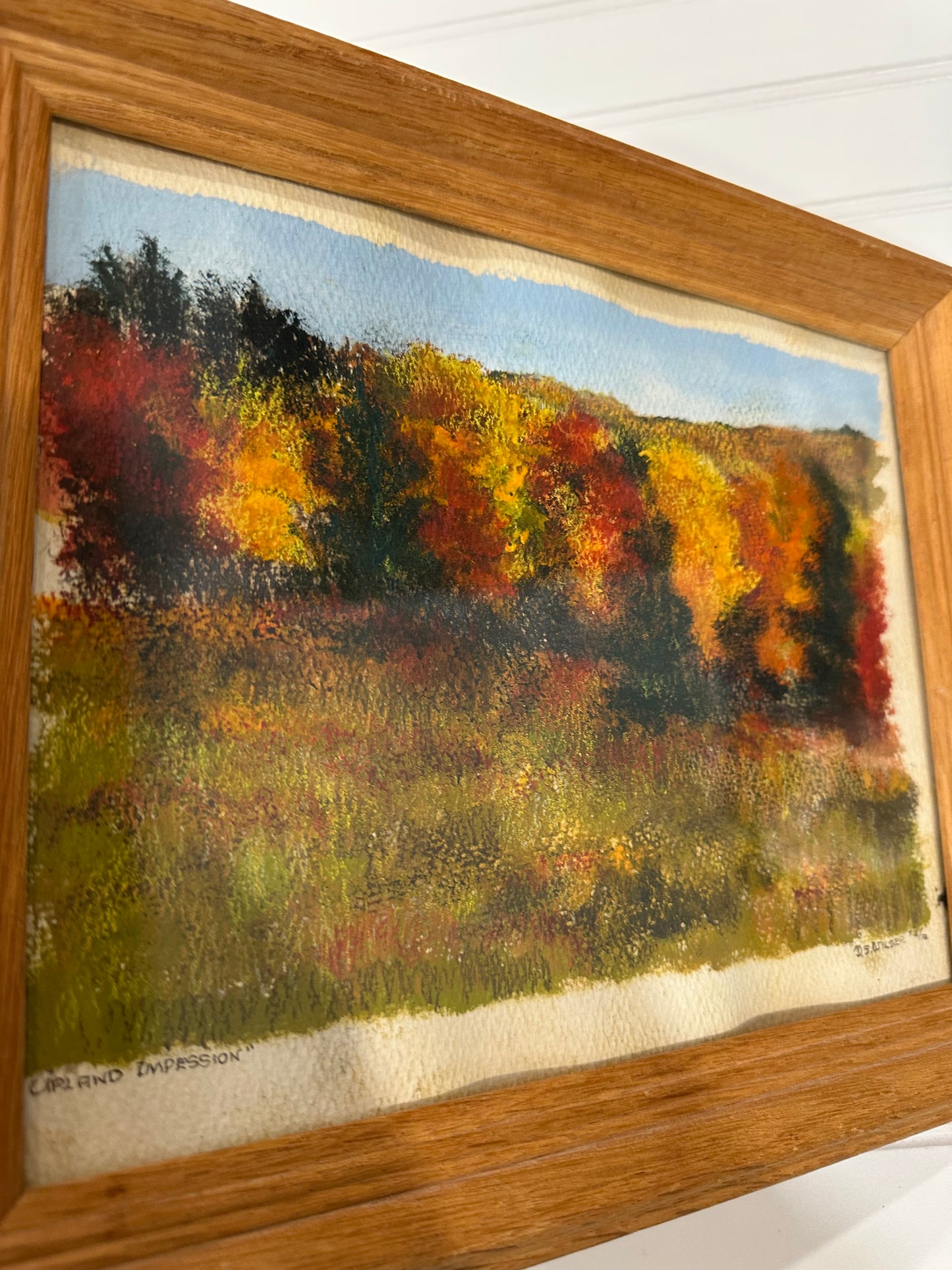 Signed and framed fall landscape pastel