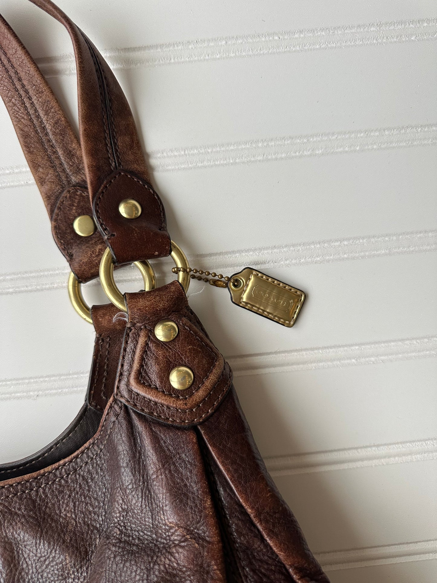 Vintage leather Coach hobo bag