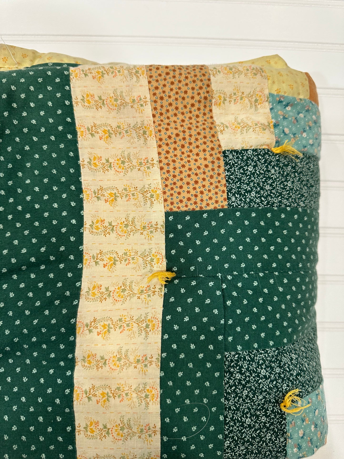 Vintage hand tied throw quilt