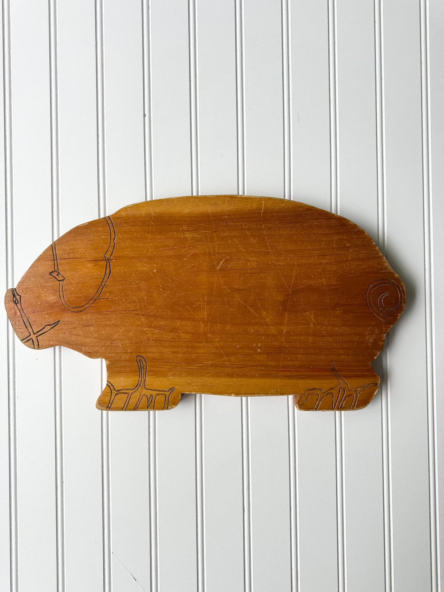 Vintage wooden pig cutting board