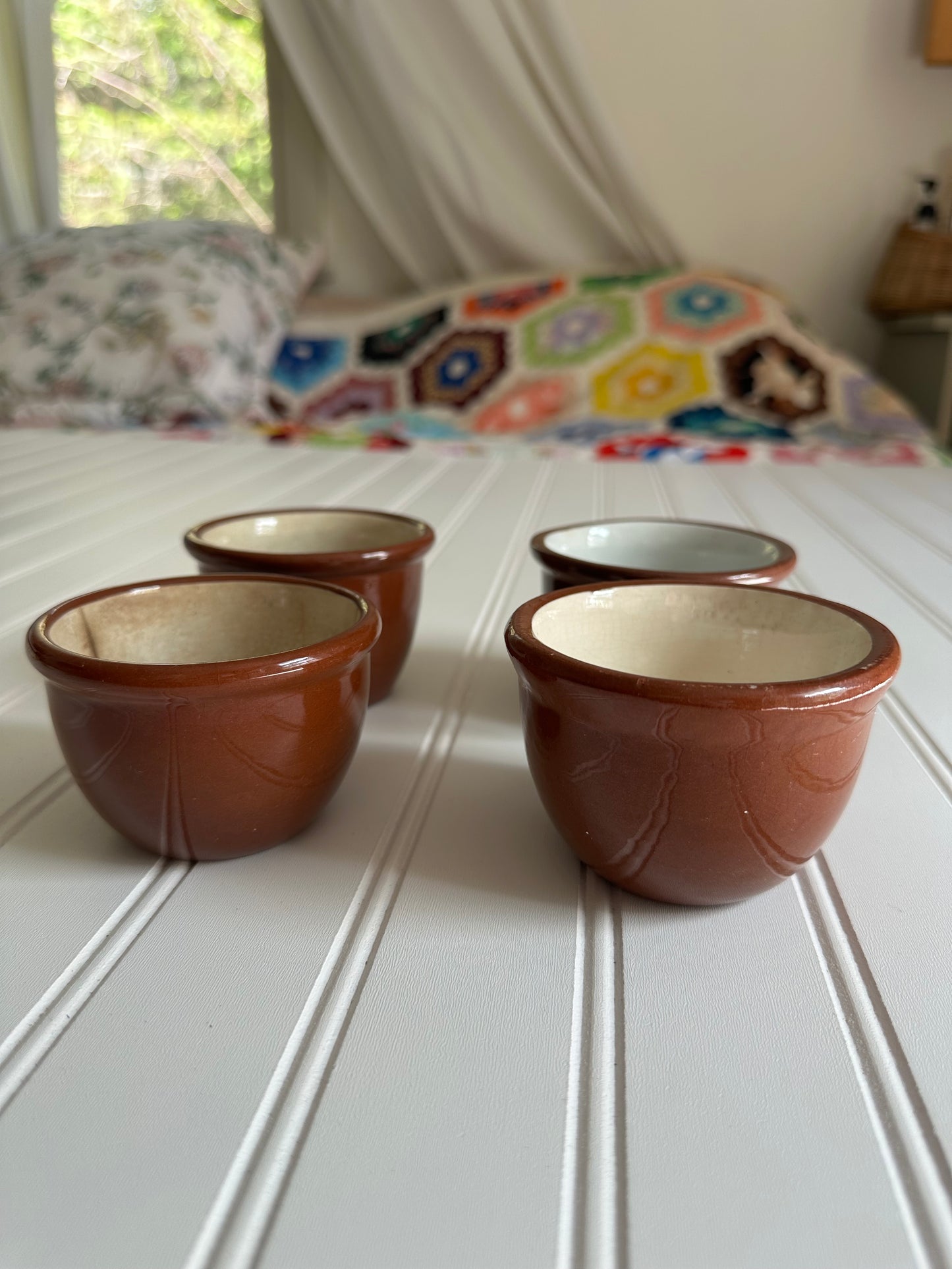 Set of 4 vintage pottery jars