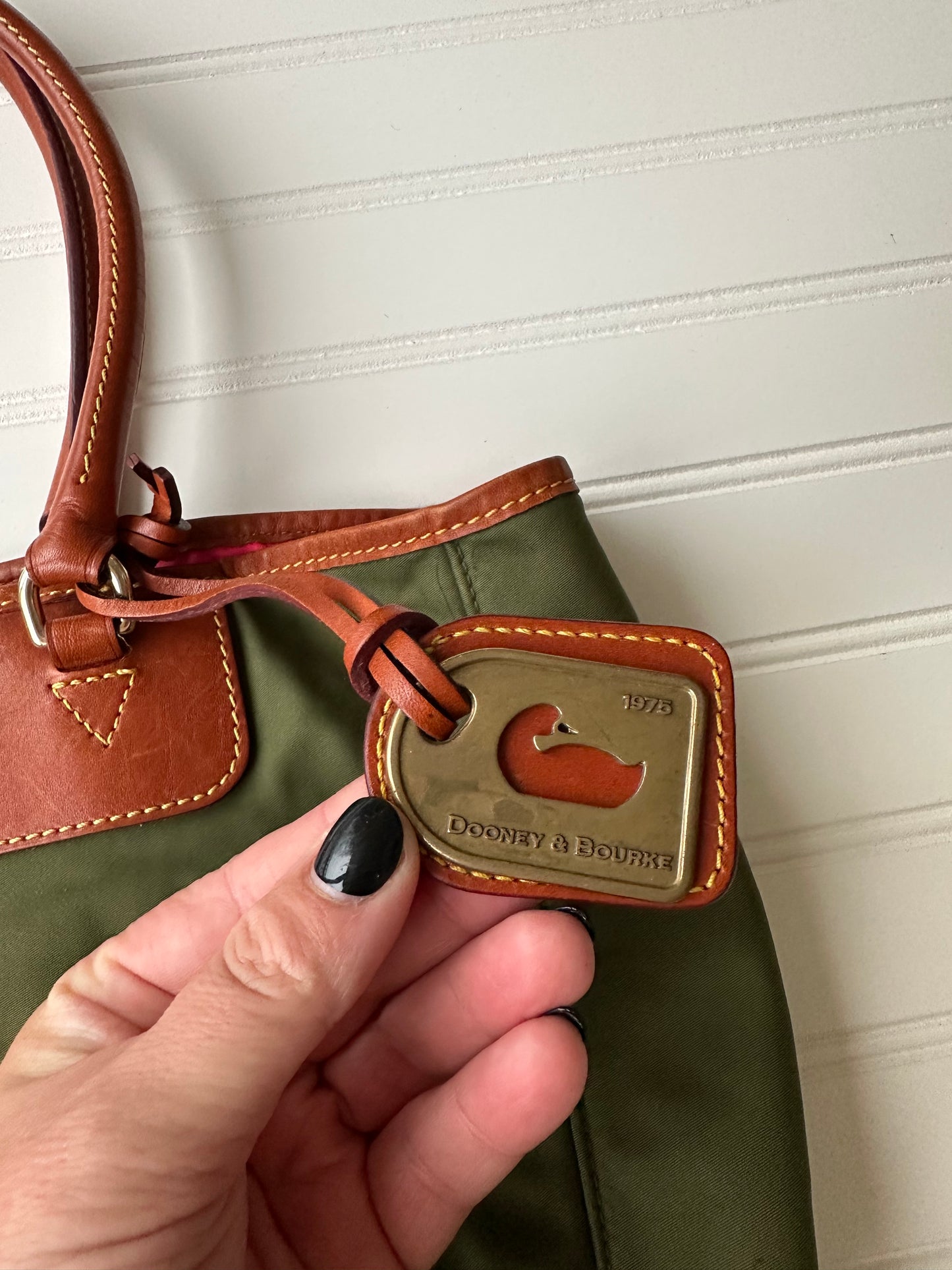 Vintage Dooney&Bourke nylon and leather tote bag