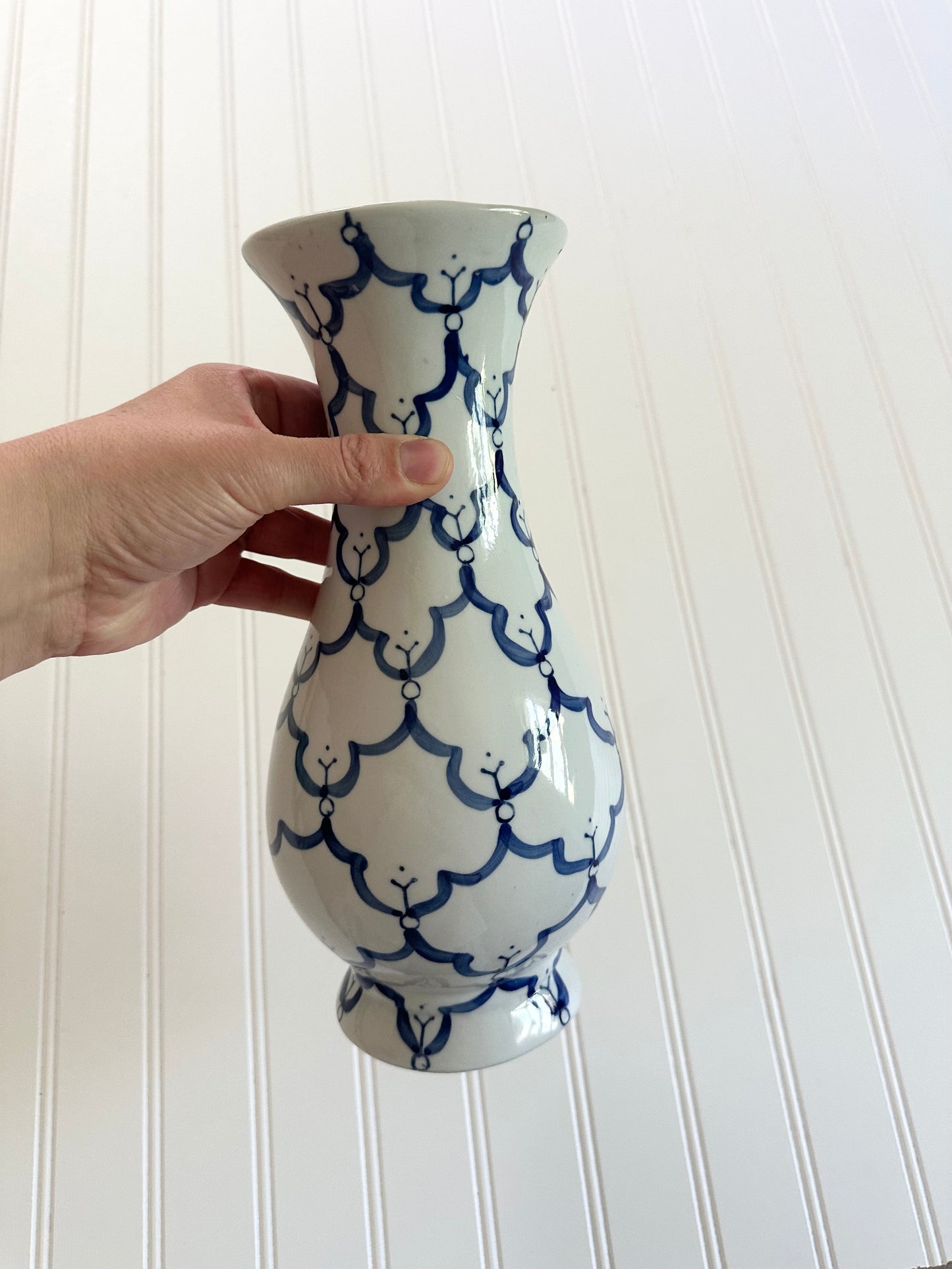 Ceramic blue and white vase