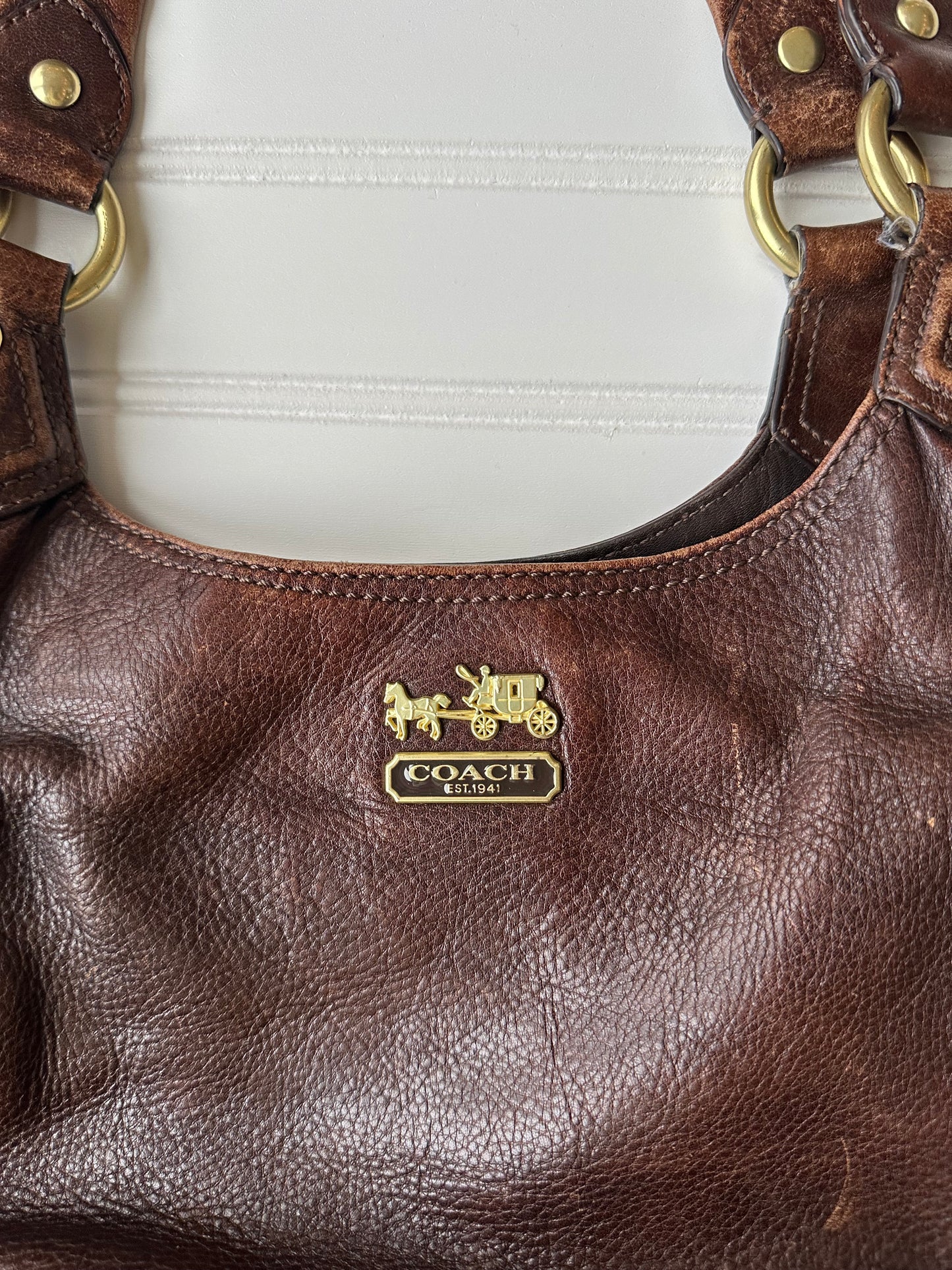 Vintage leather Coach hobo bag