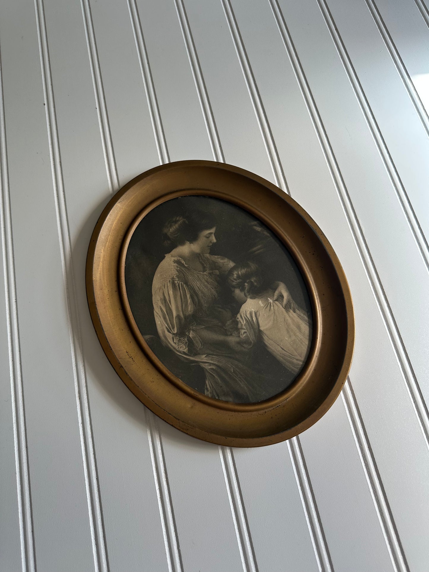 Vintage framed mother and daughter print