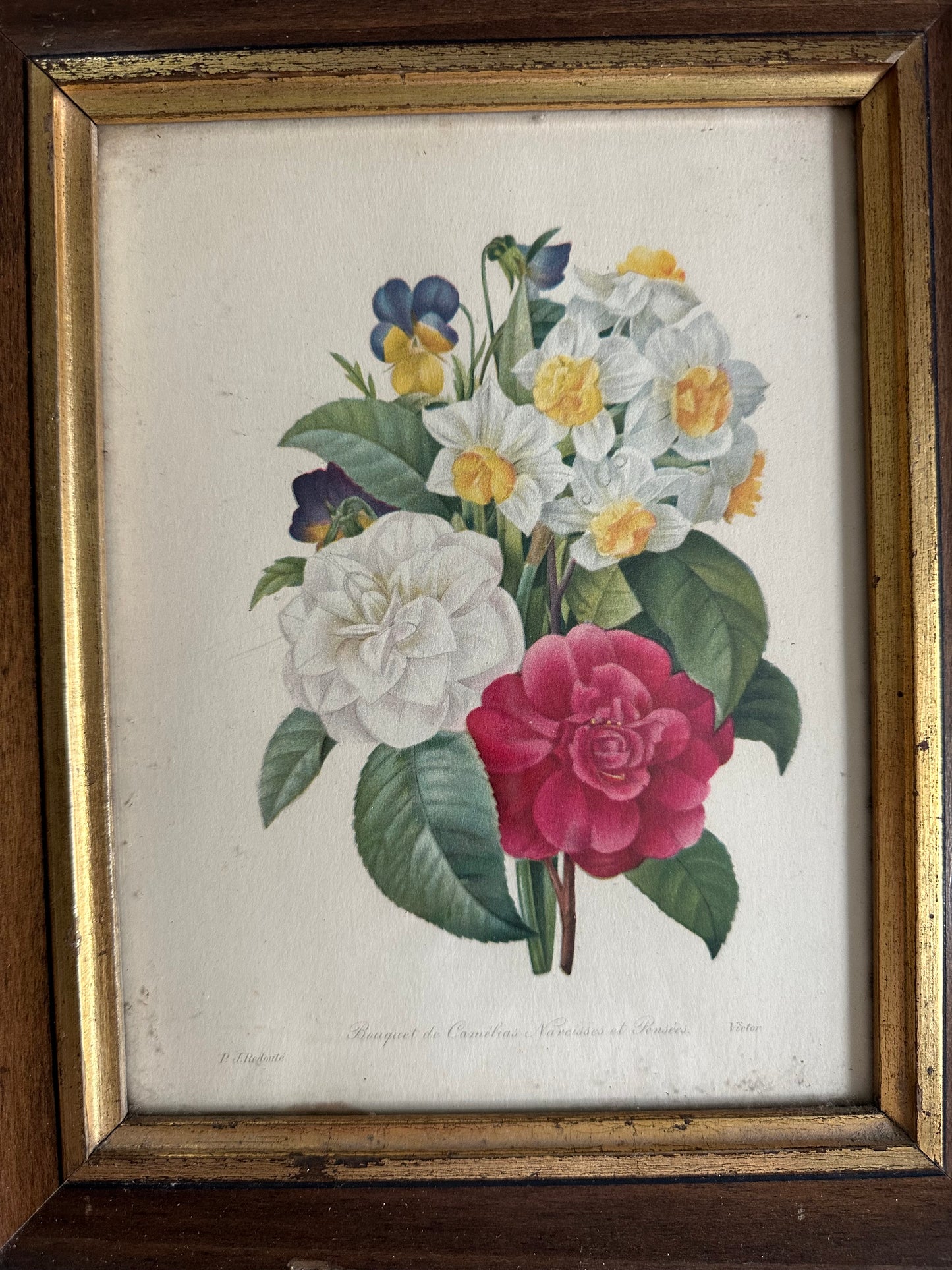 Vintage framed floral print
