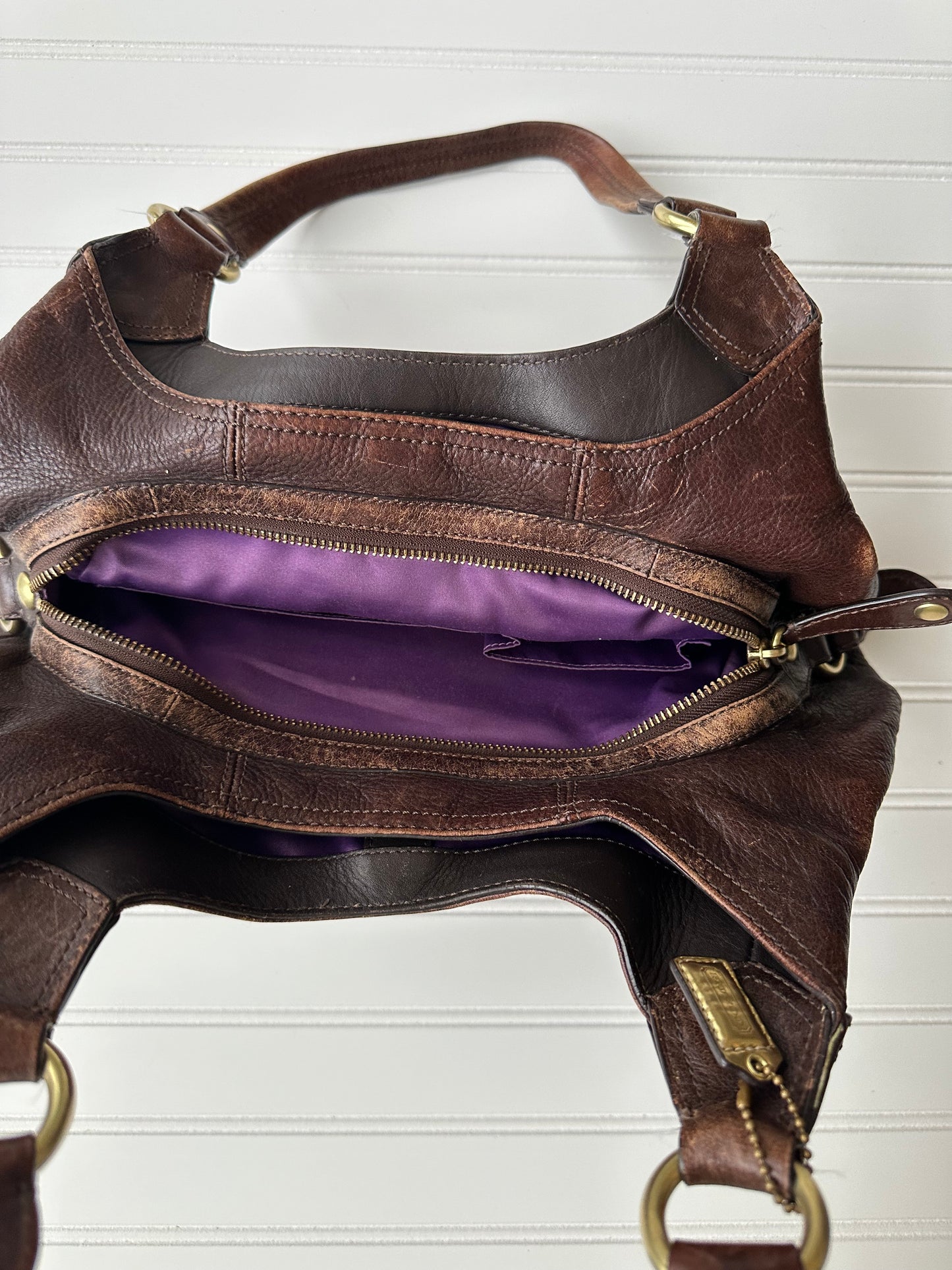 Vintage leather Coach hobo bag