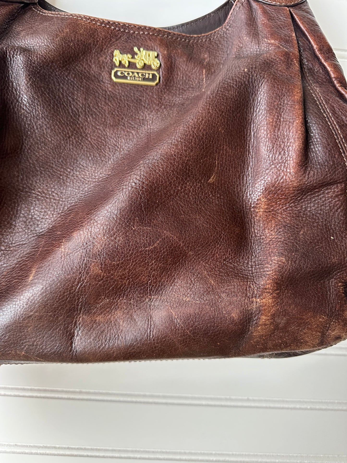Vintage leather Coach hobo bag