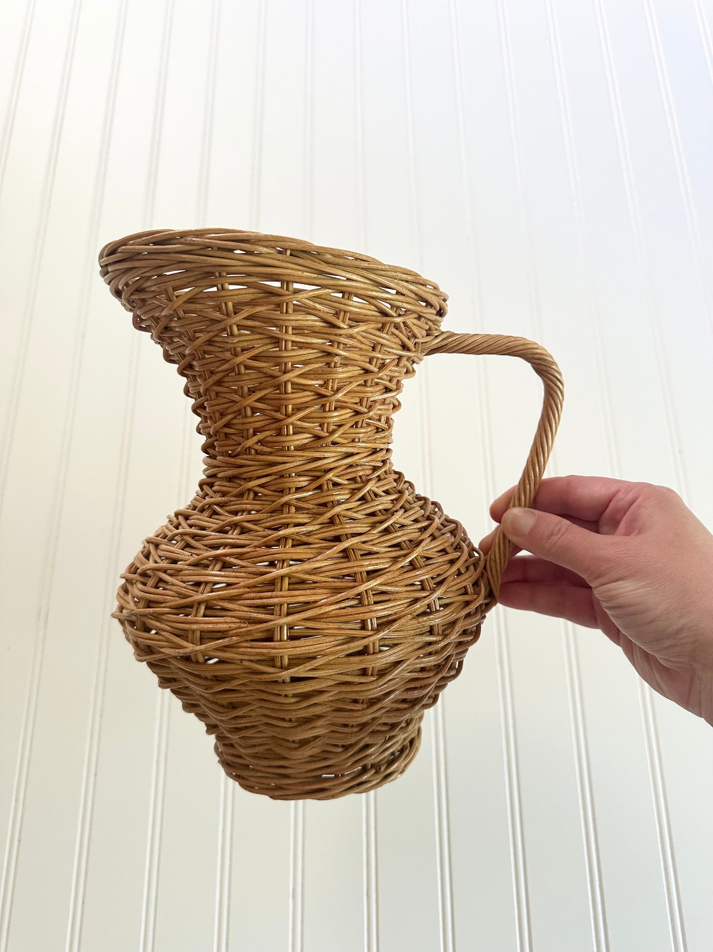 Wicker vase/ pitcher
