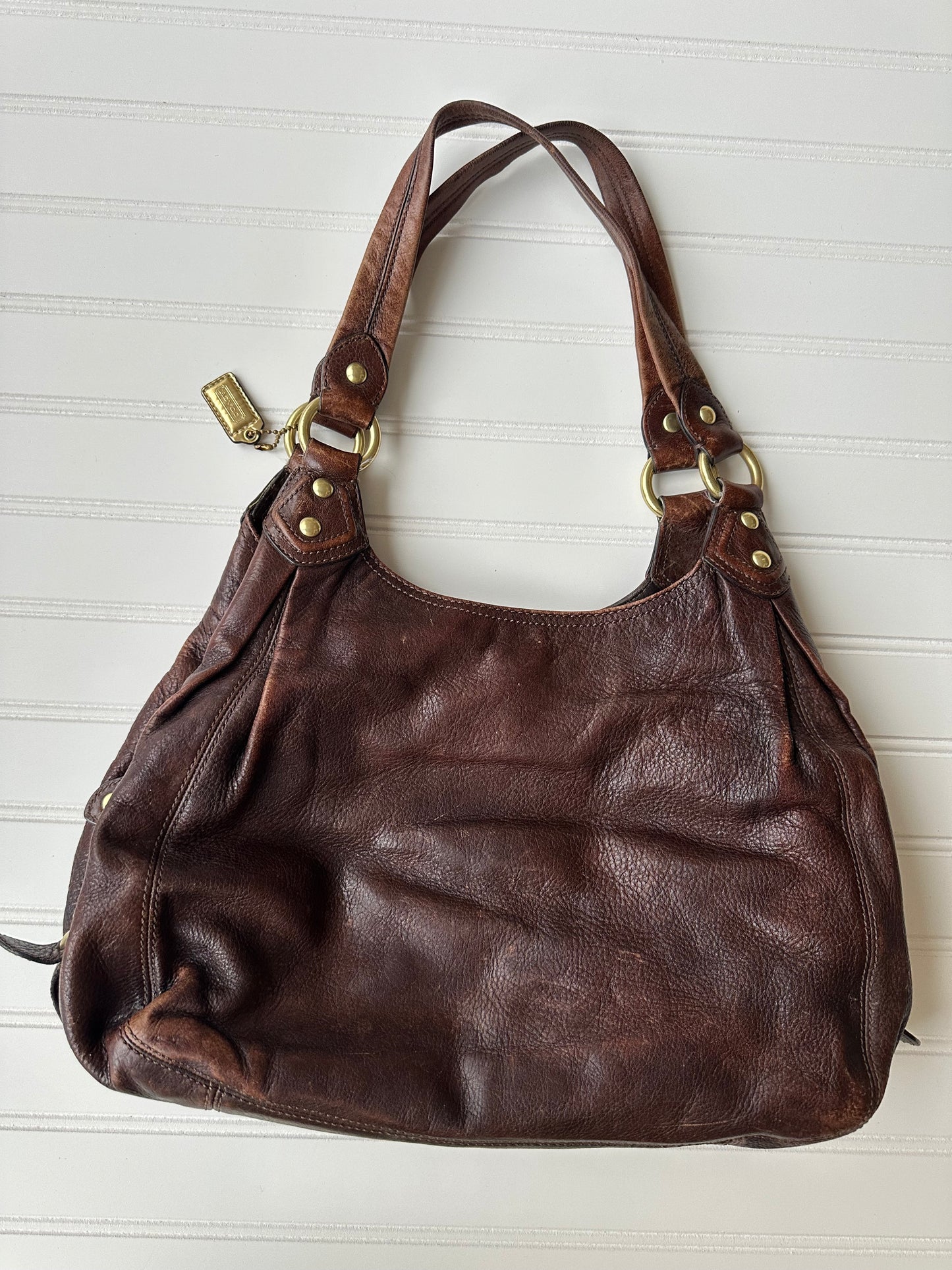 Vintage leather Coach hobo bag