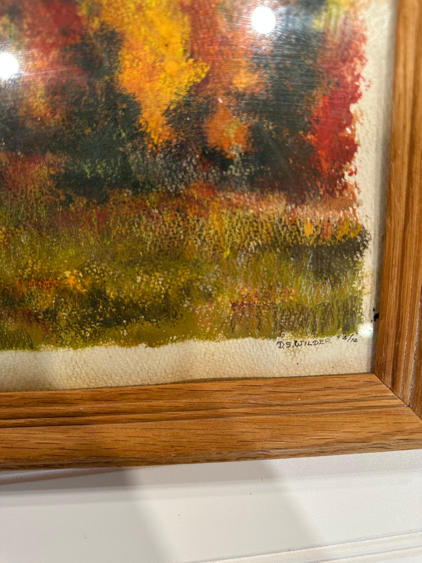 Signed and framed fall landscape pastel