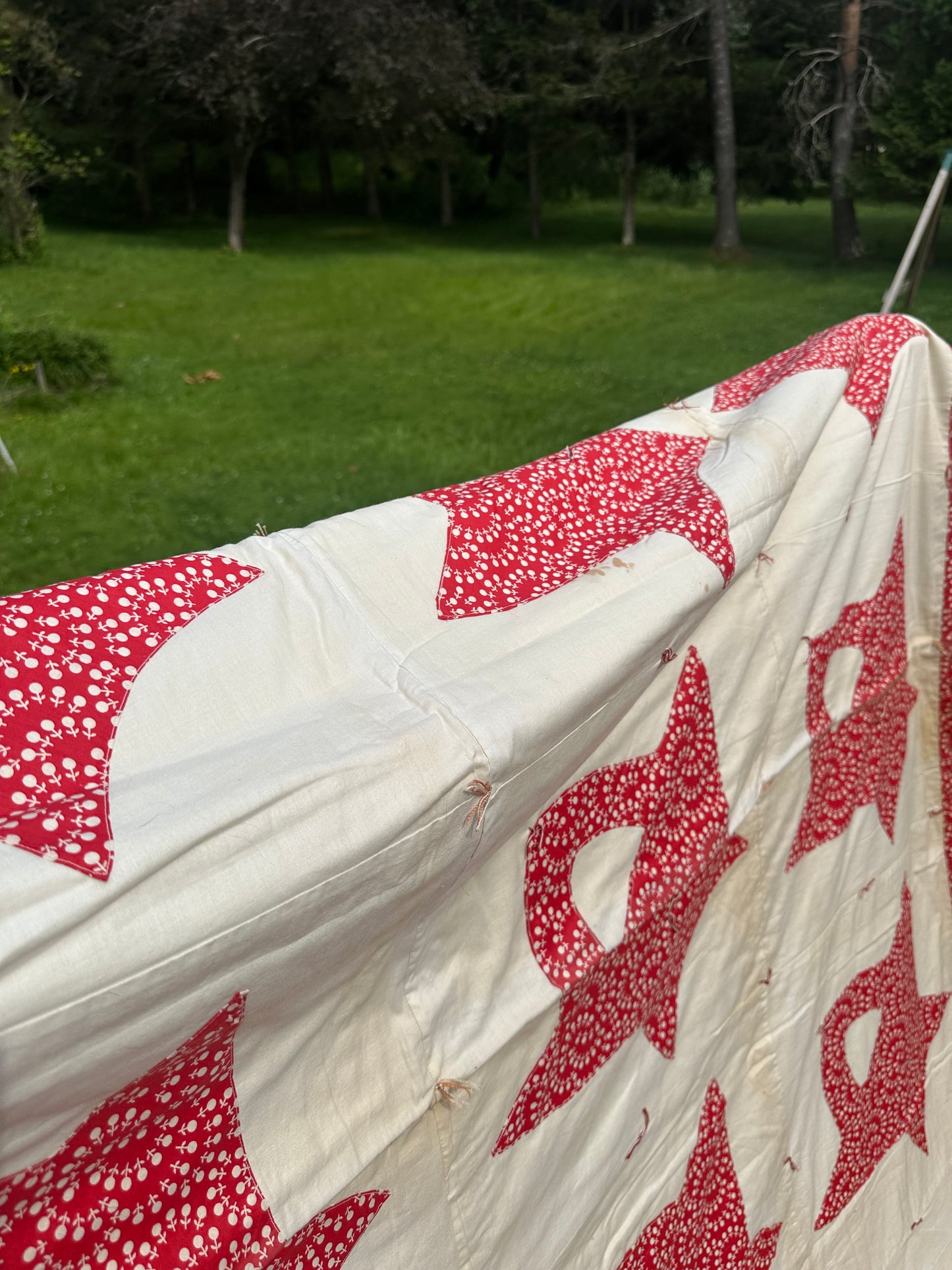Vintage hand tied quilt