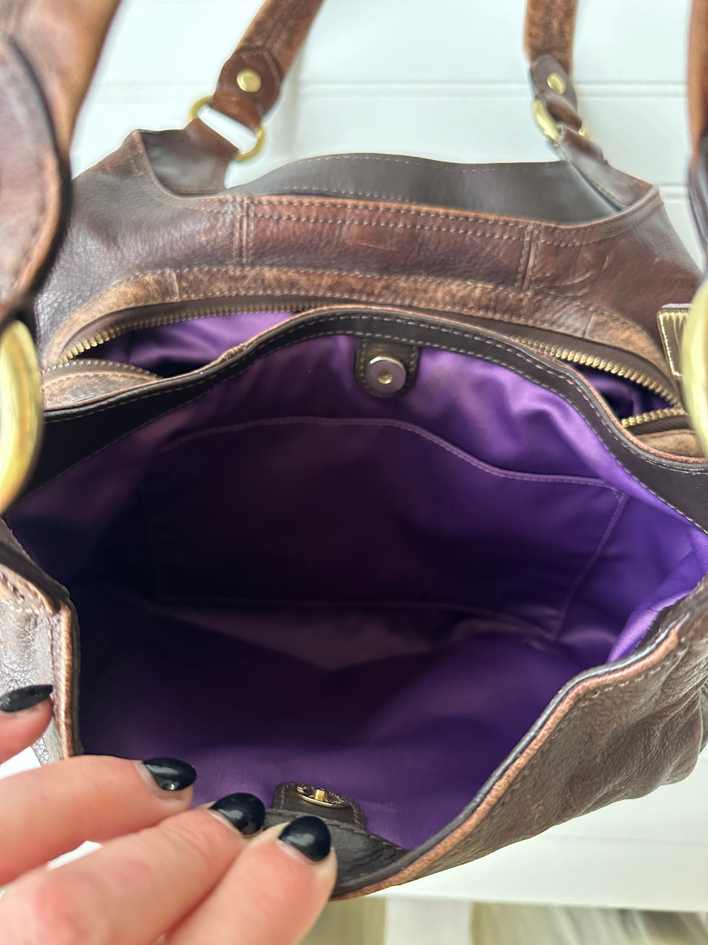 Vintage leather Coach hobo bag