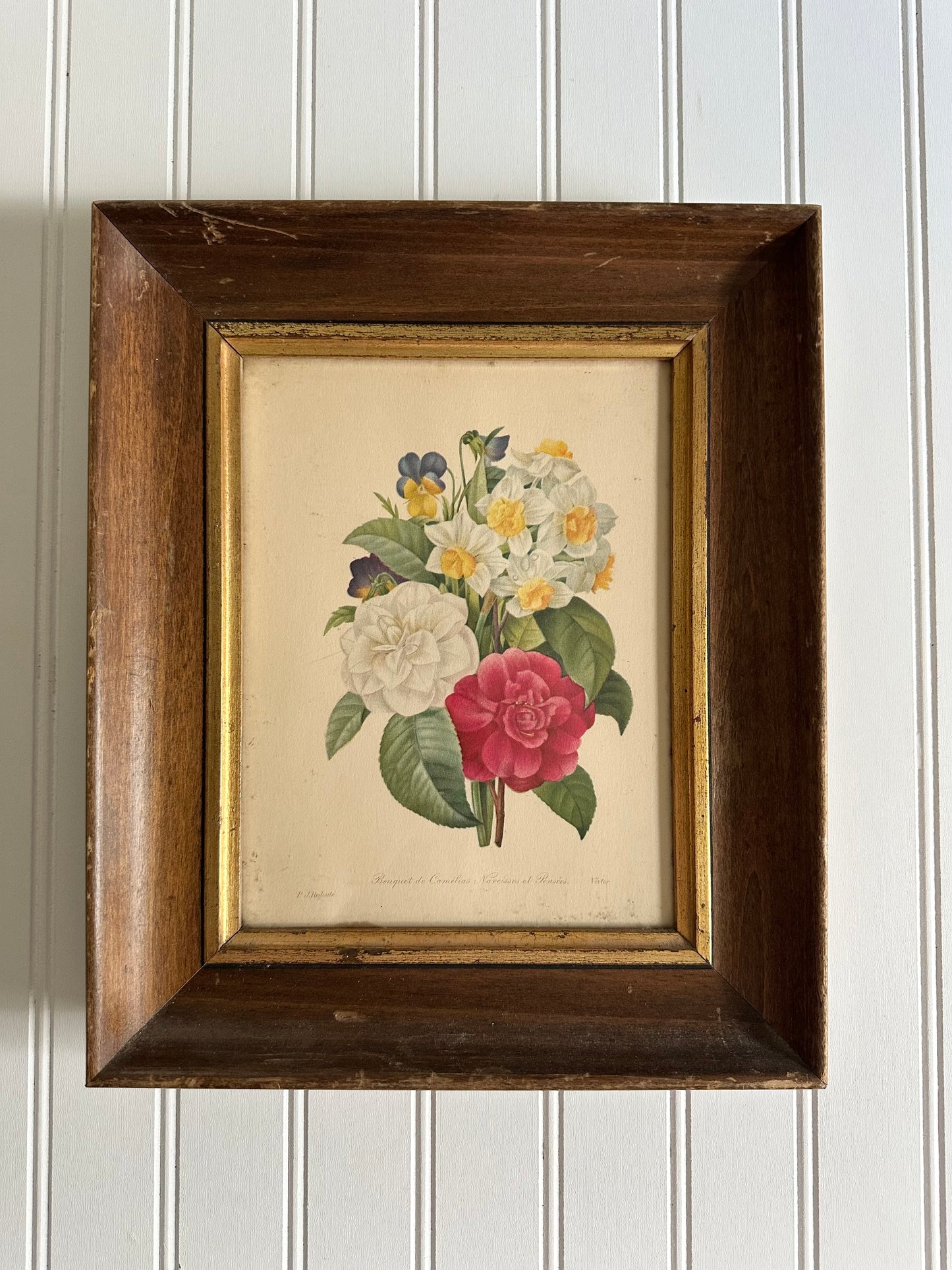 Vintage framed floral print