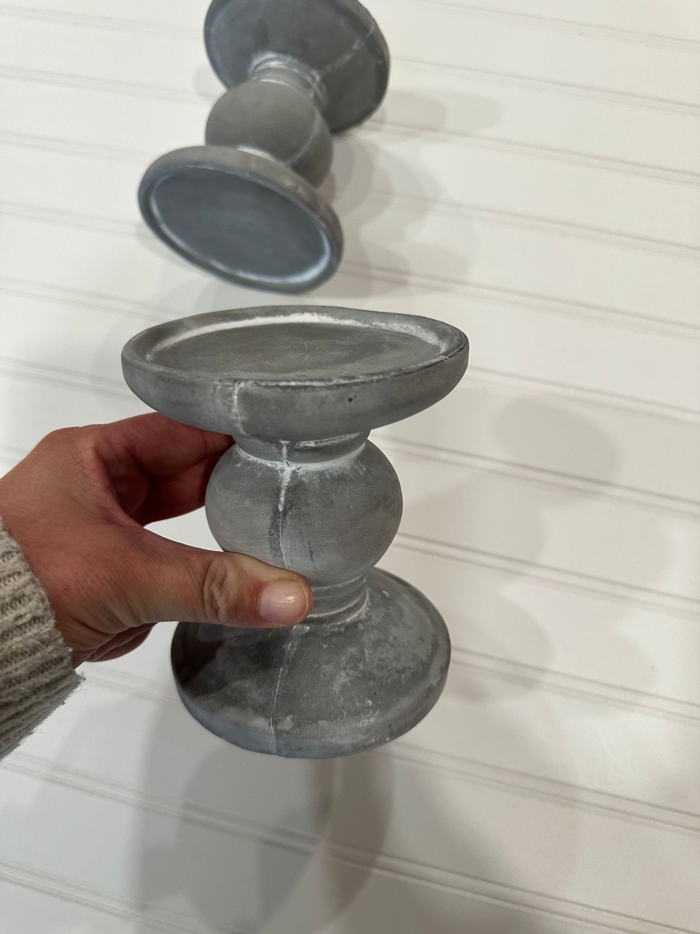 Pair of plaster candle risers