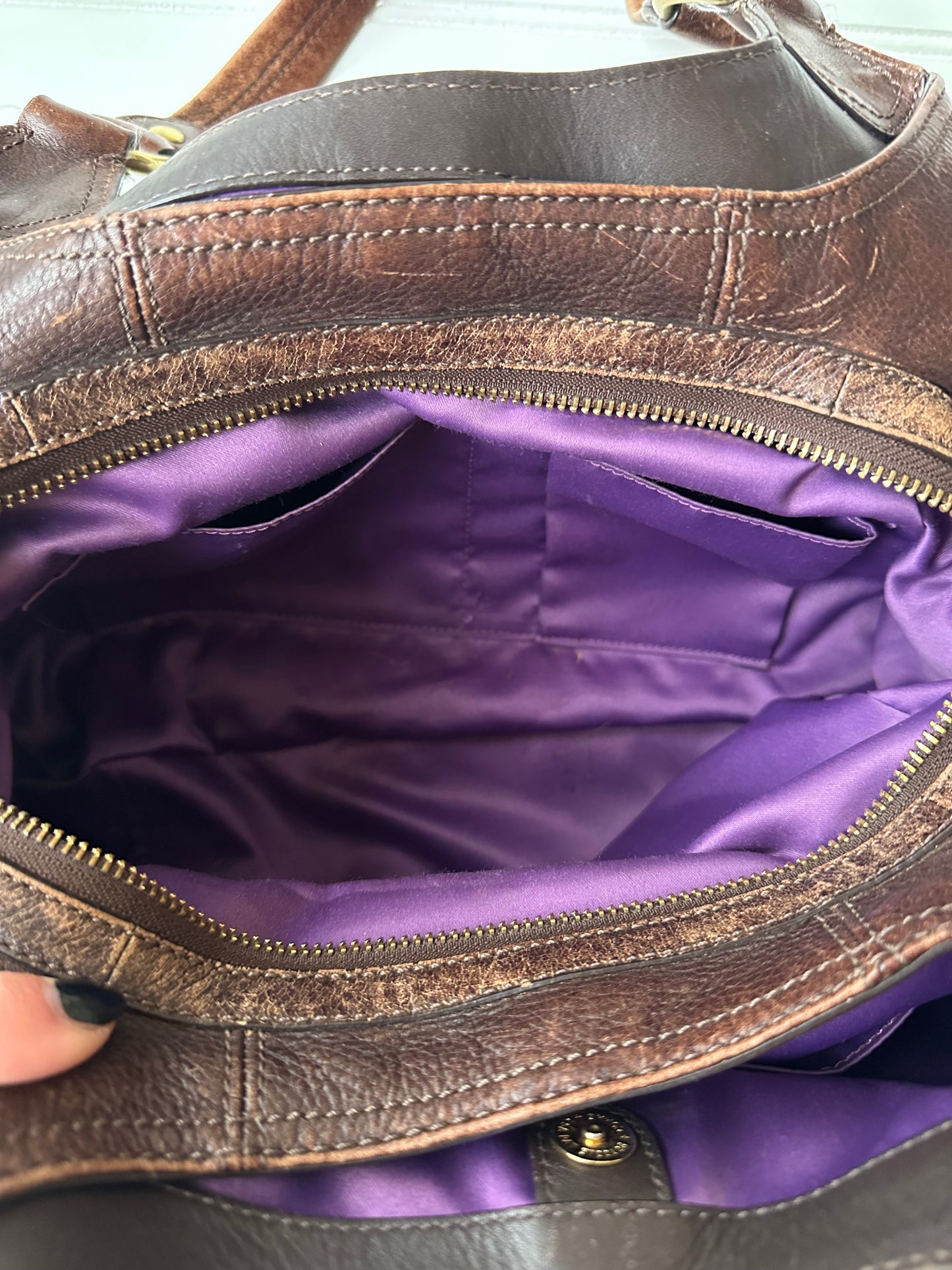 Vintage leather Coach hobo bag