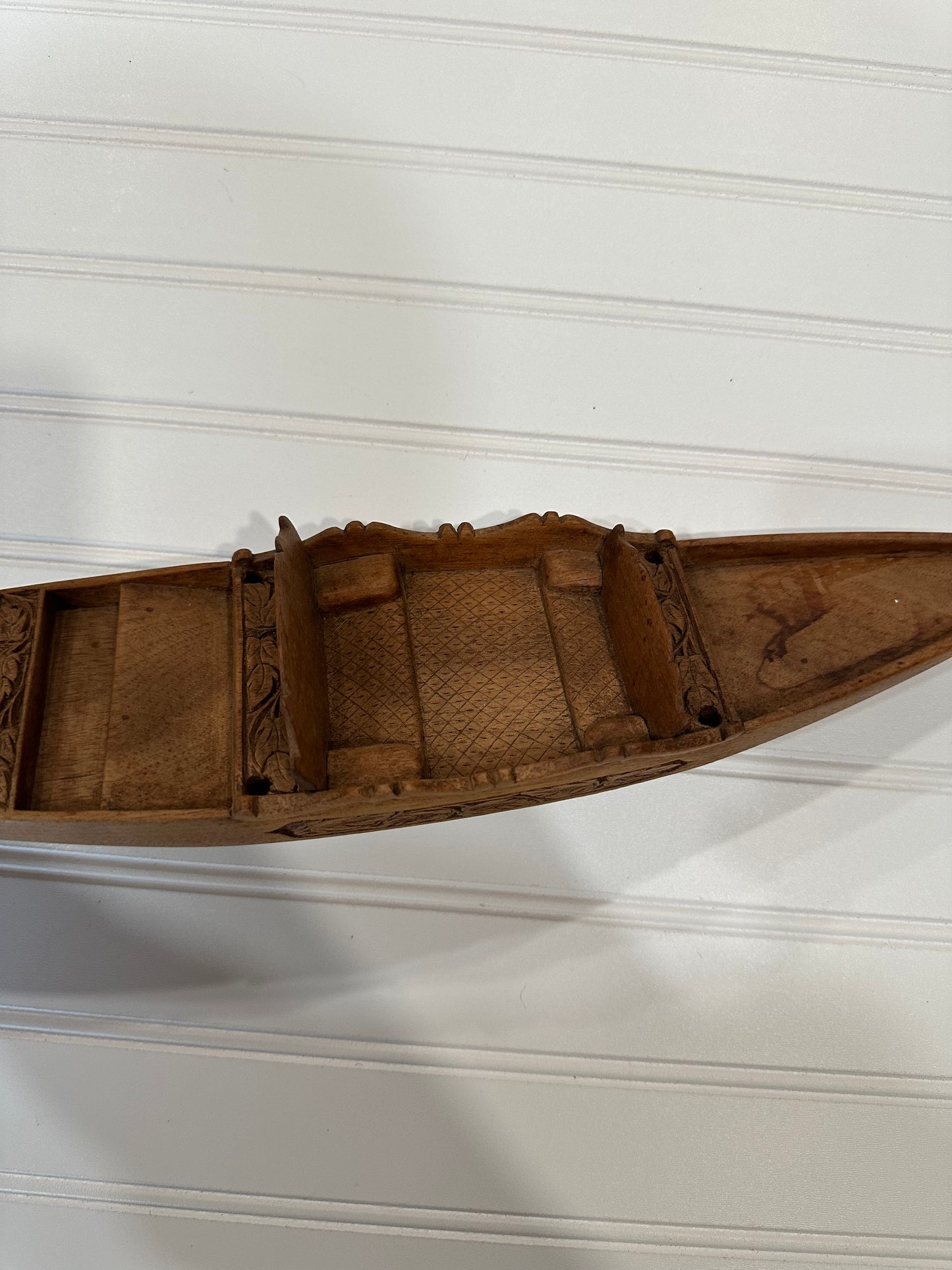 Vintage hand carved boat