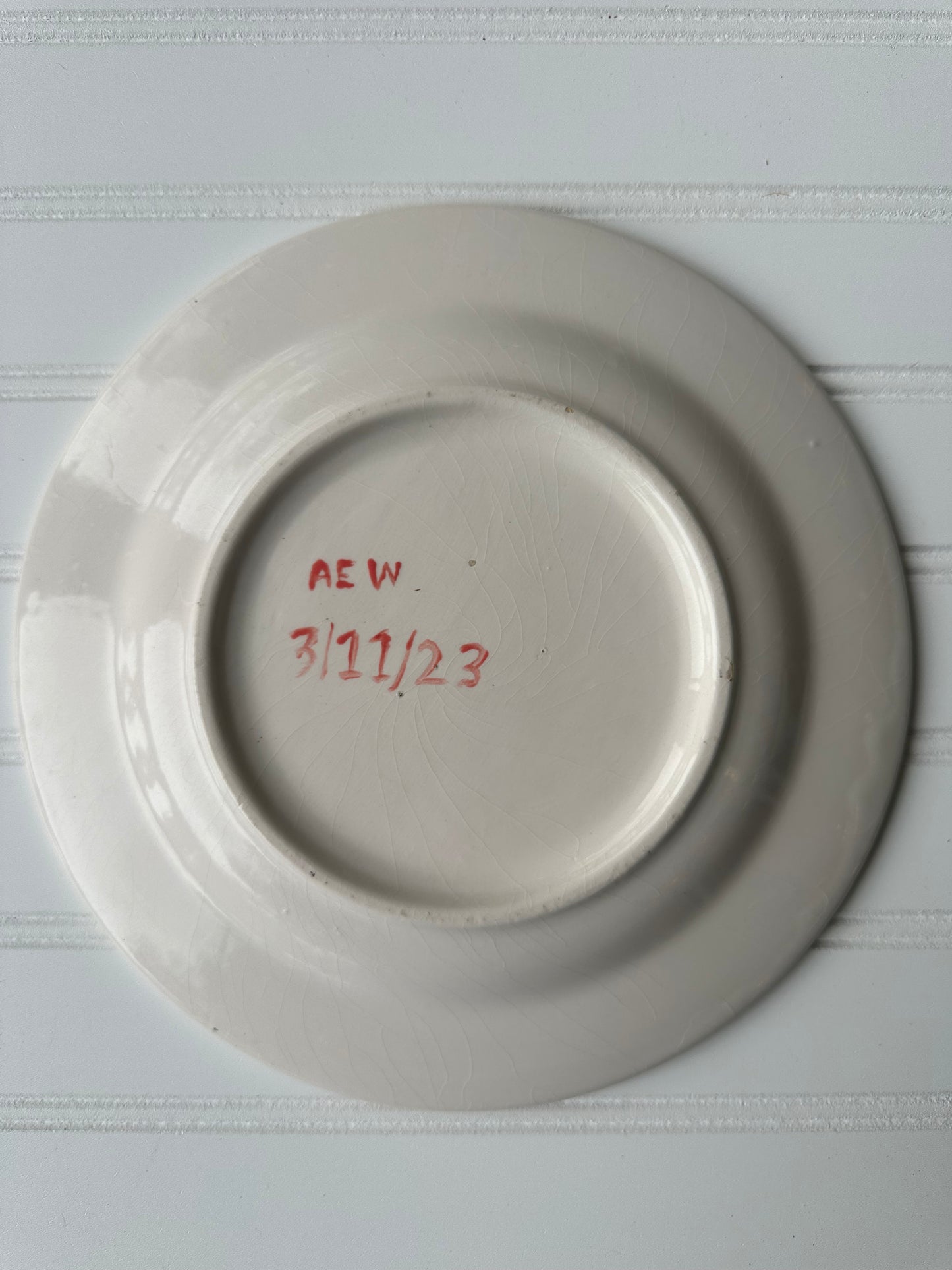 Studio pottery strawberry plate