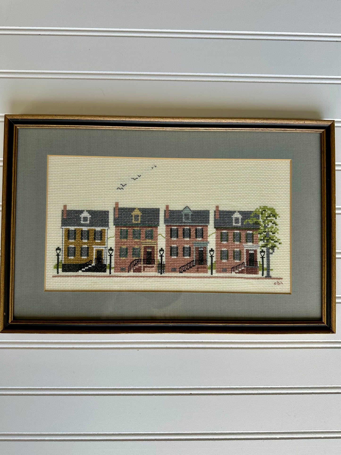 Framed houses cross stitch