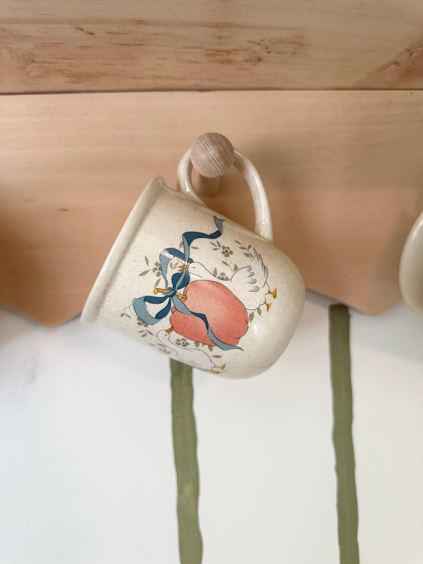 Pair of vintage goose mugs
