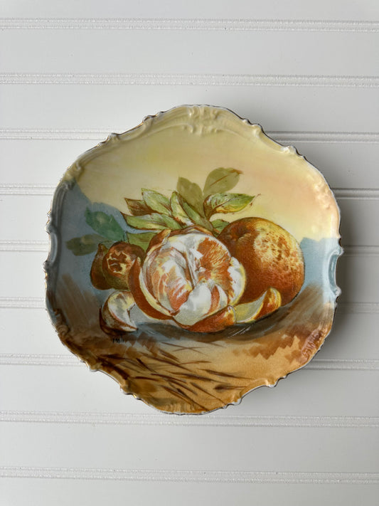 French decorative orange plate