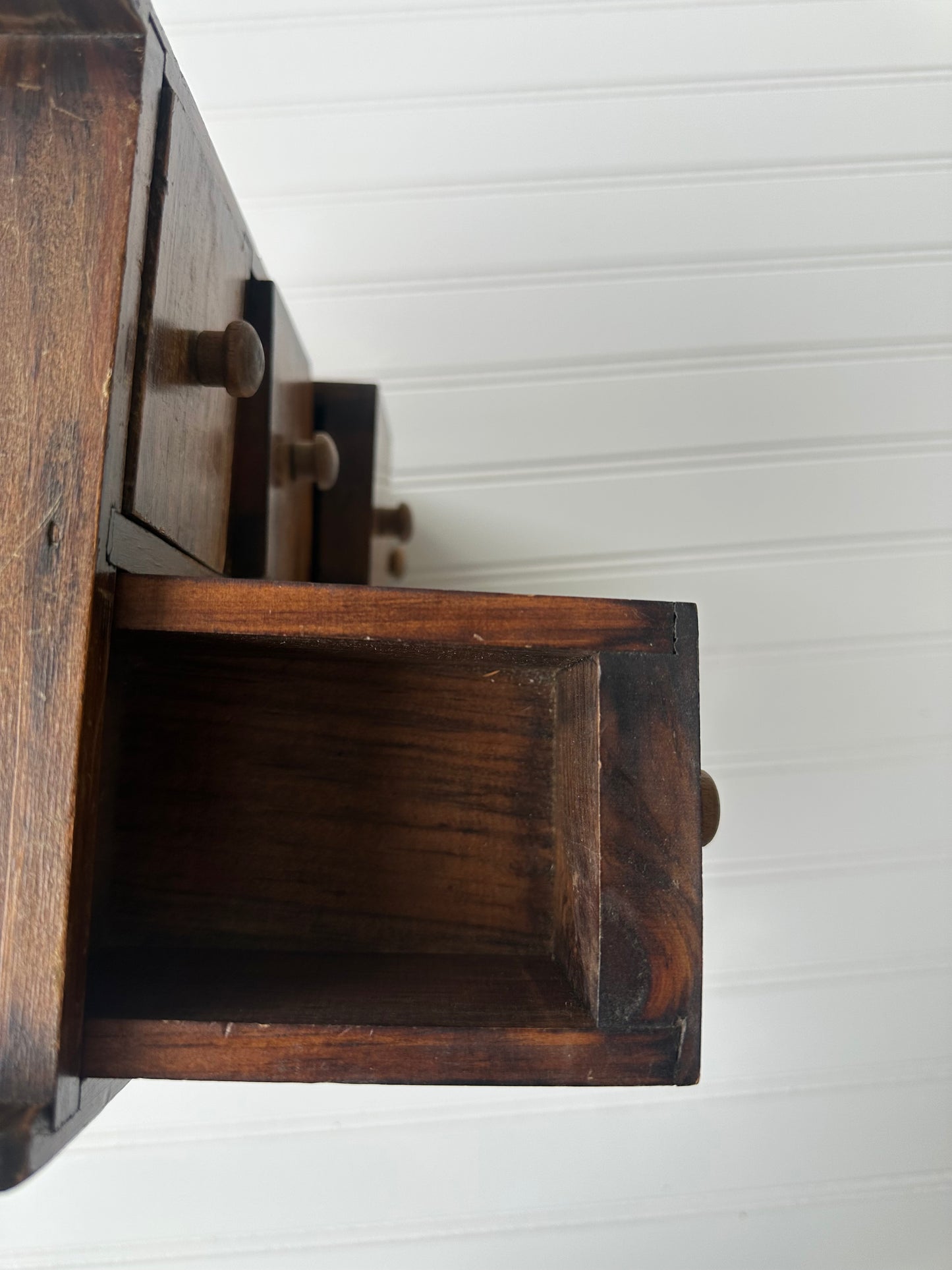Vintage wooden apothecary drawer set