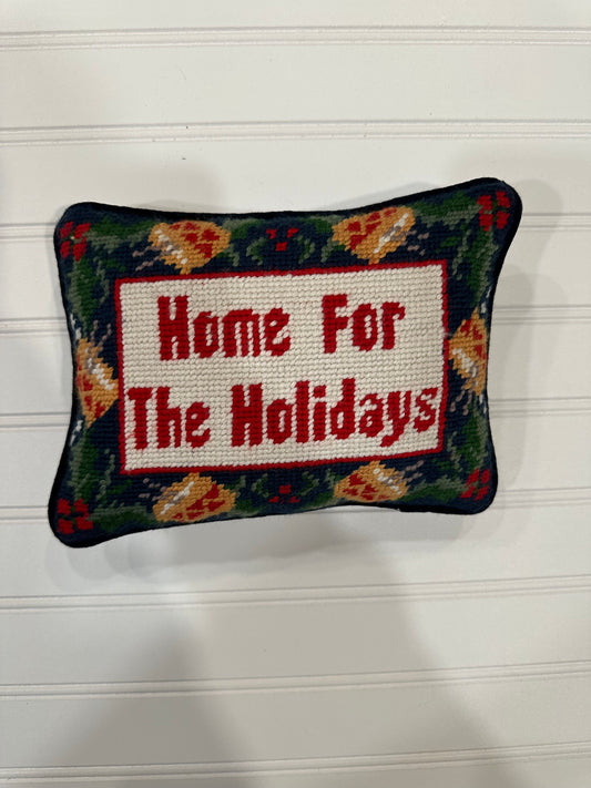 Home for the Holidays needlepoint pillow