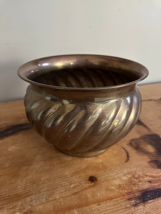 Vintage brass planter