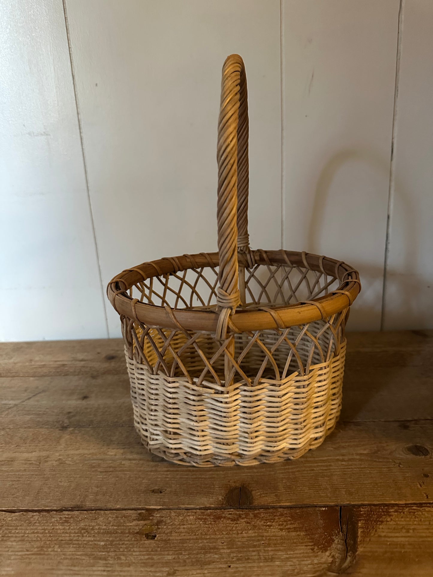 Handled wicker basket