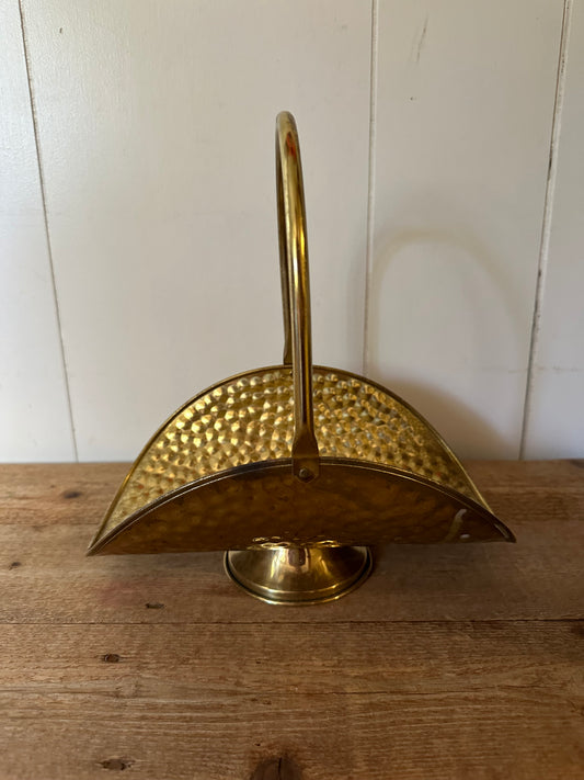 Vintage brass handled basket