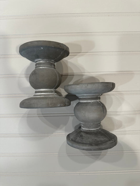 Pair of plaster candle risers