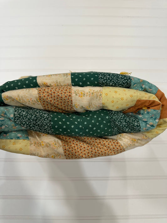 Vintage hand tied throw quilt