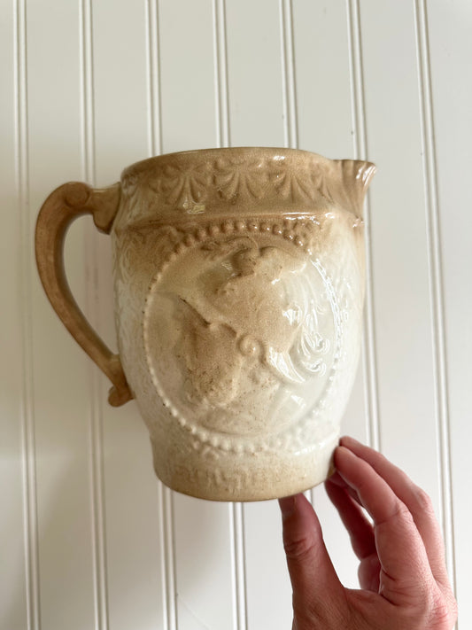 Vintage stained and crazed ironstone pitcher