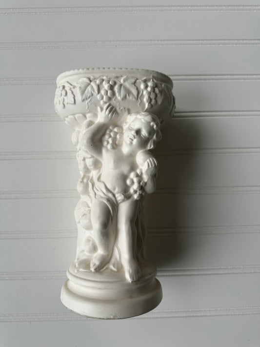Ceramic cherub vase