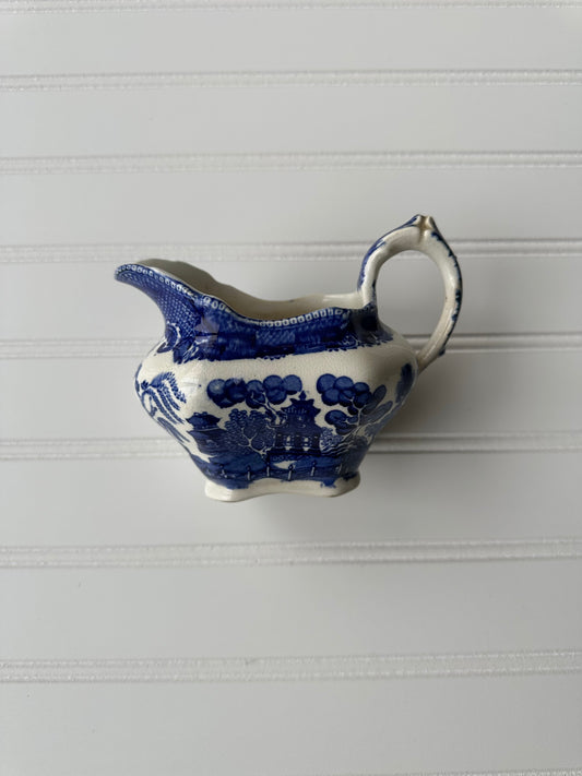 Blue Willow Buffalo Pottery antique creamer