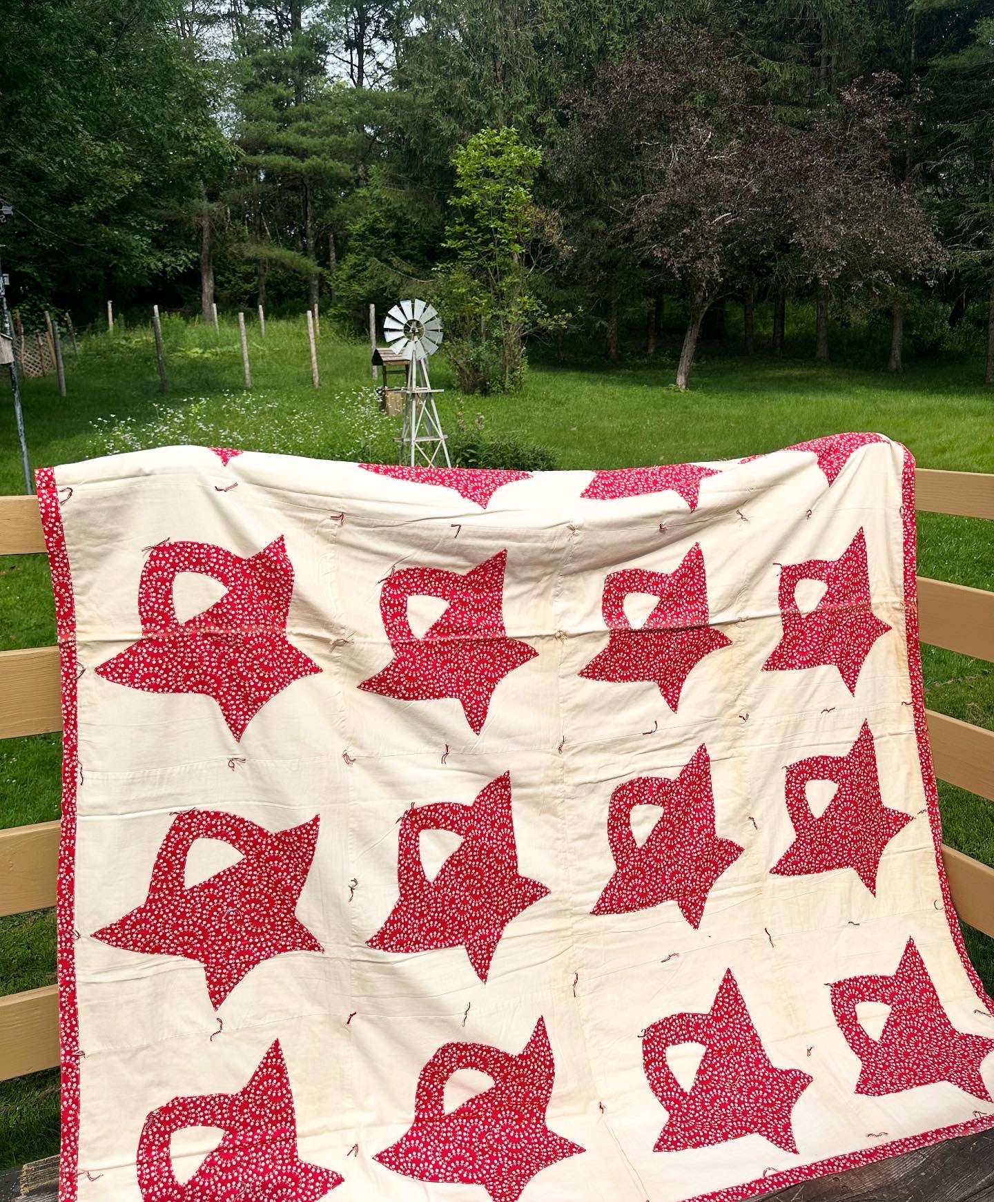 Vintage hand tied quilt