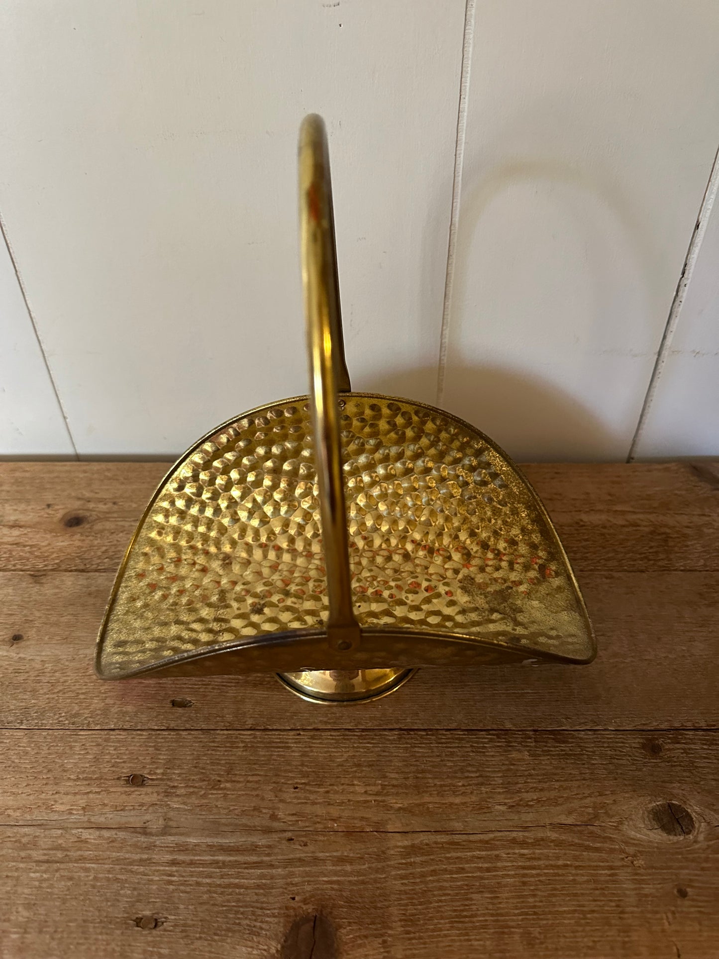 Vintage brass handled basket