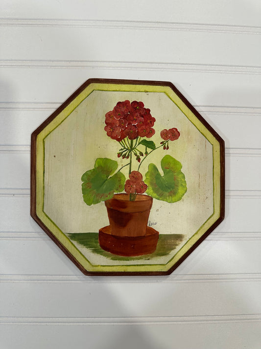 Hand painted floral on wood